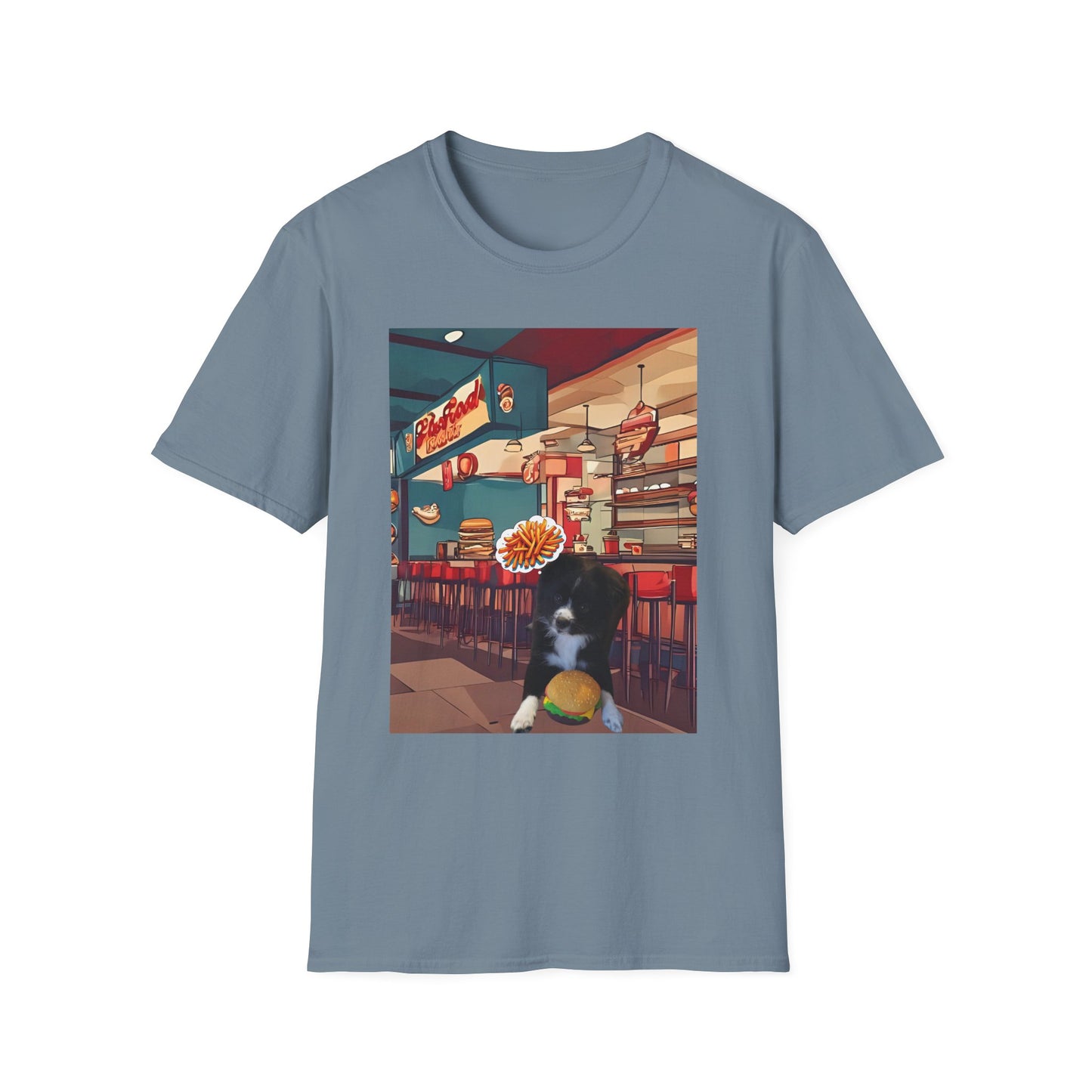 Whimsical Pet Café Unisex T-Shirt, Cute Animal Tee, Gift for Dog Lovers, Fun Casual Wear, Quirky Graphic Shirt, Pet-Themed Apparel
