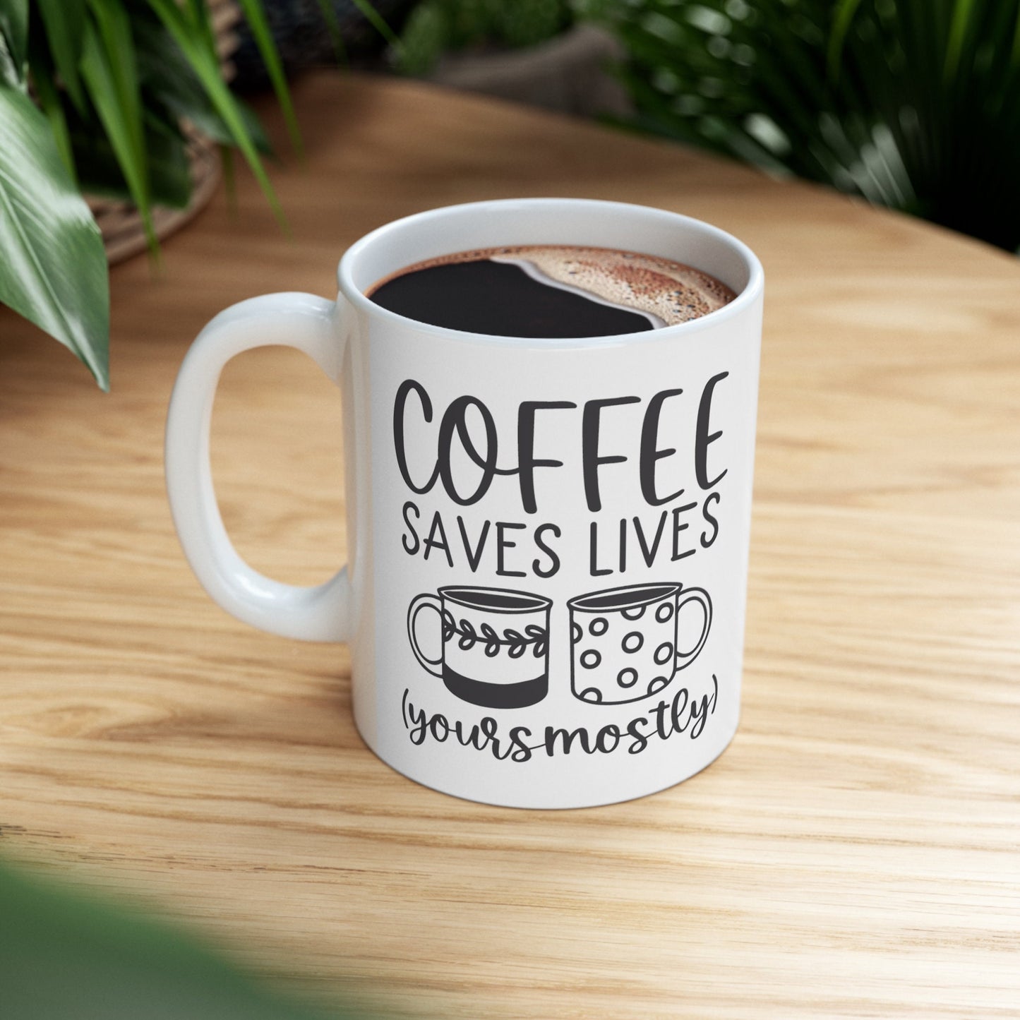 Caffeine Junkie Mug, Coffee saves lives mug, funny coffee mug, gift for him her, coffee lover mug, birthday gift