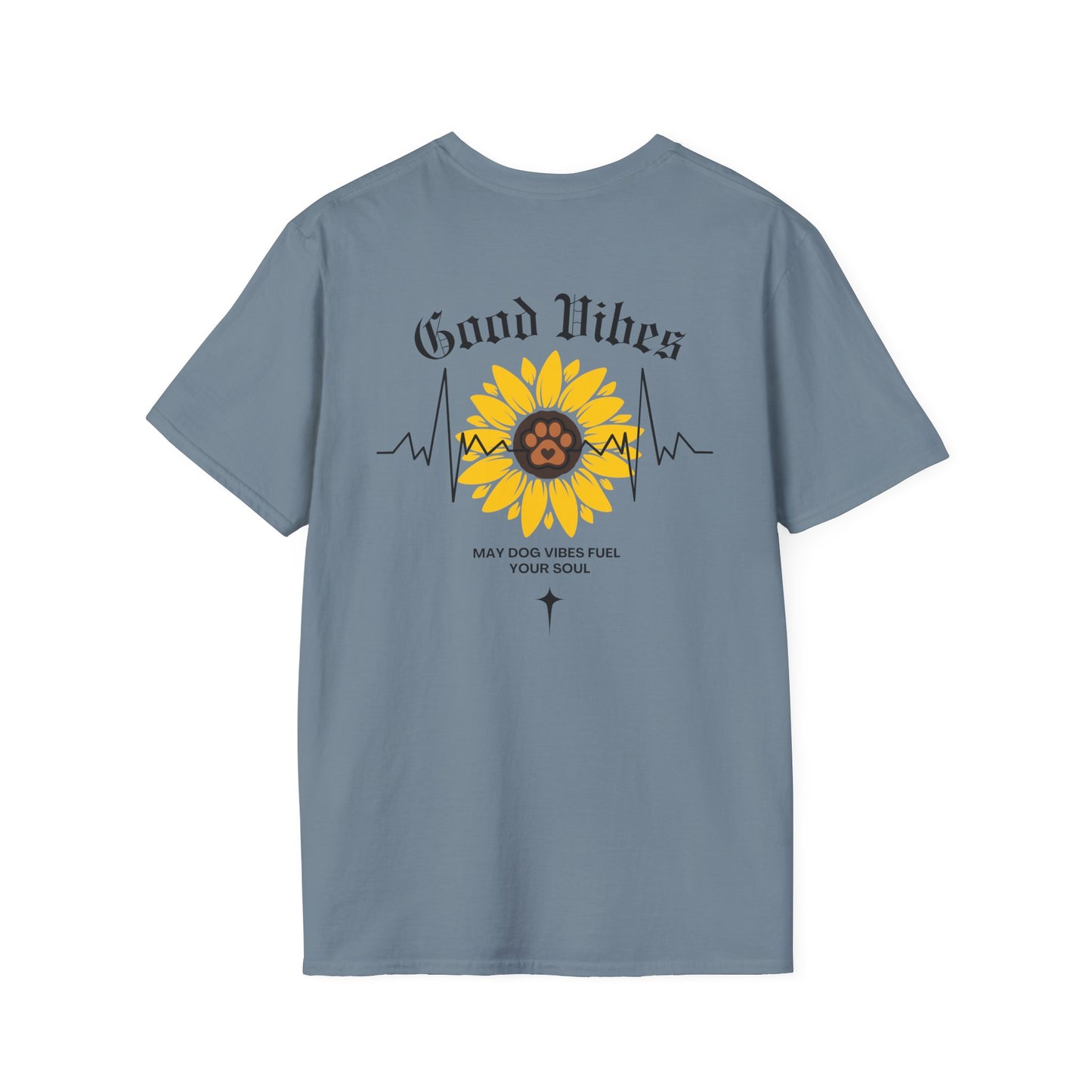 Sunflower Paw Print Good Vibes Unisex T-Shirt