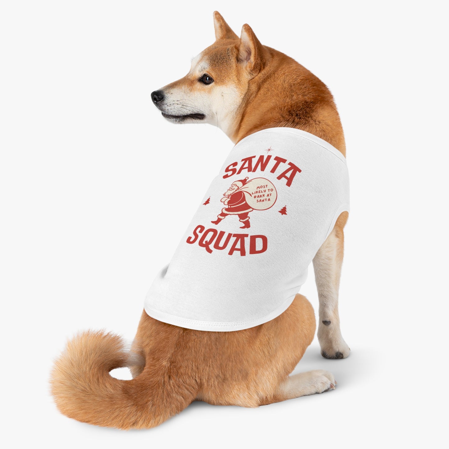 Pet Tank Top - 'Most Likely to Bark at Santa' Retro Santa Squad shirt
