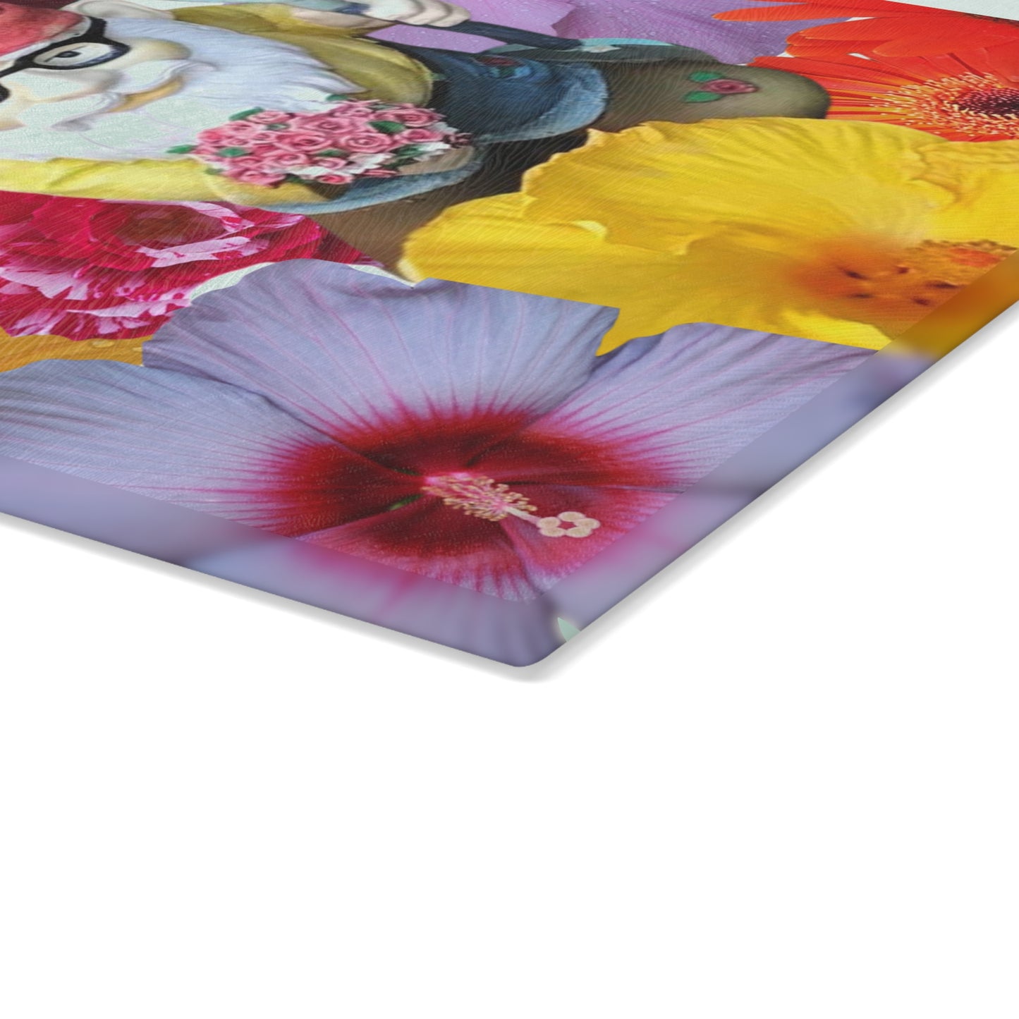 Cutting Board - Whimsical Flower and Gnome Design