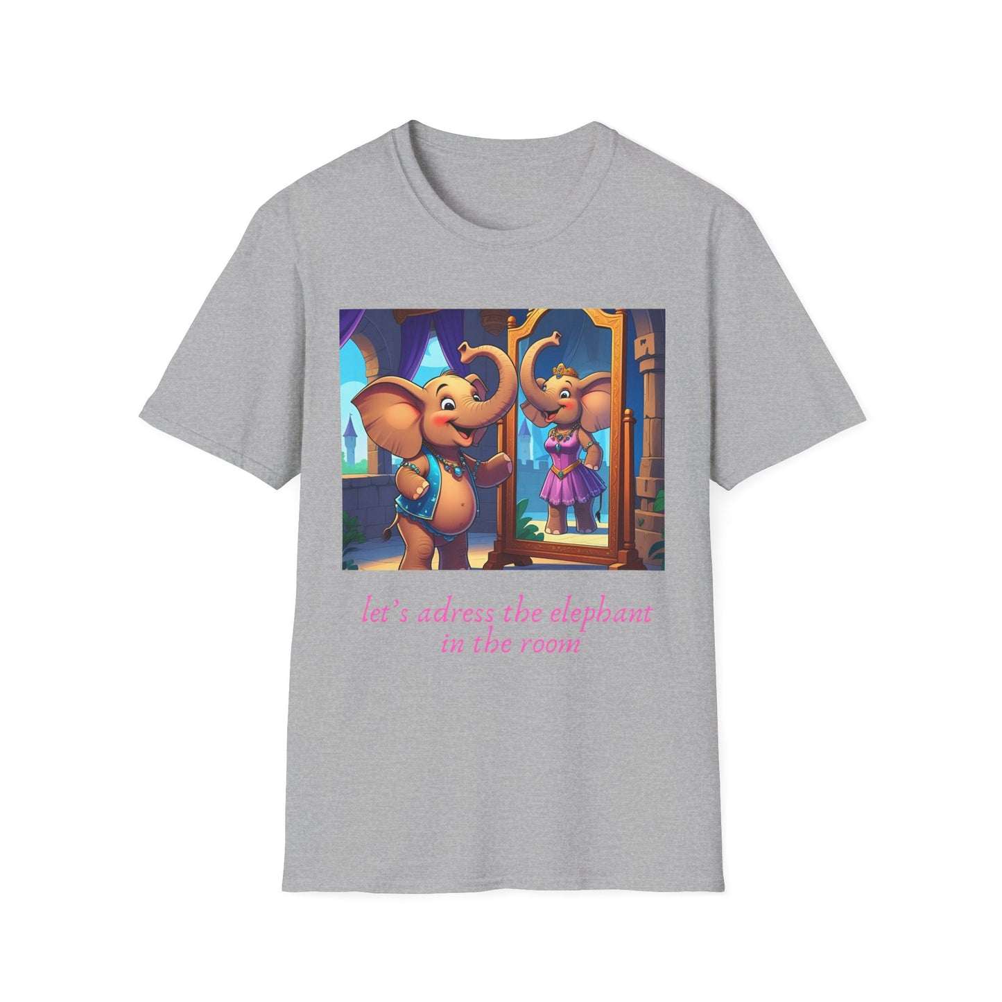 Elephant in the Room T-Shirt - Fun Unisex Softstyle Tee, Inspirational Shirt, Cute Animal Top, Unique Gift for All Ages