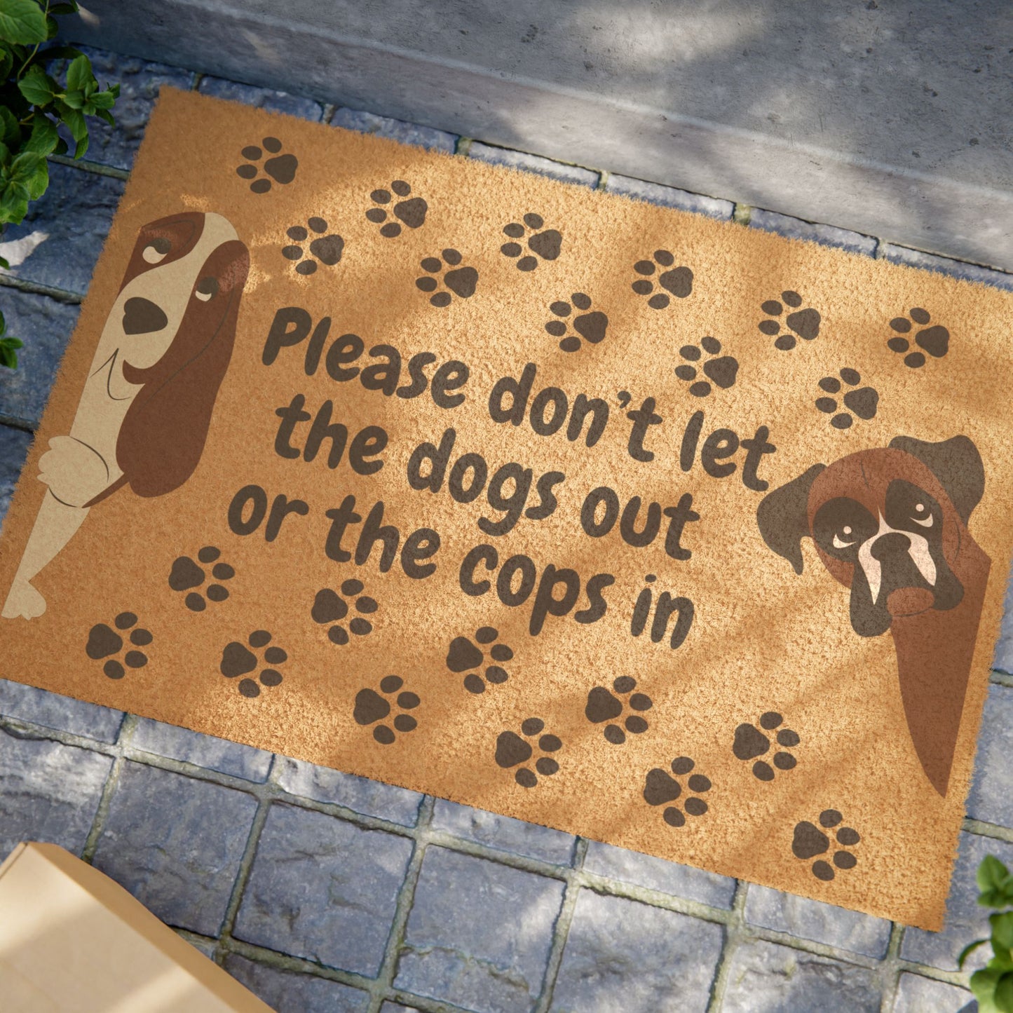 Funny Pet Doormat - "Please Don’t Let The Dogs Out" Home Entrance Mat, Dog Lover Gift, Cute Paw Print Welcome Rug, Pet Friendly Decor, [...]