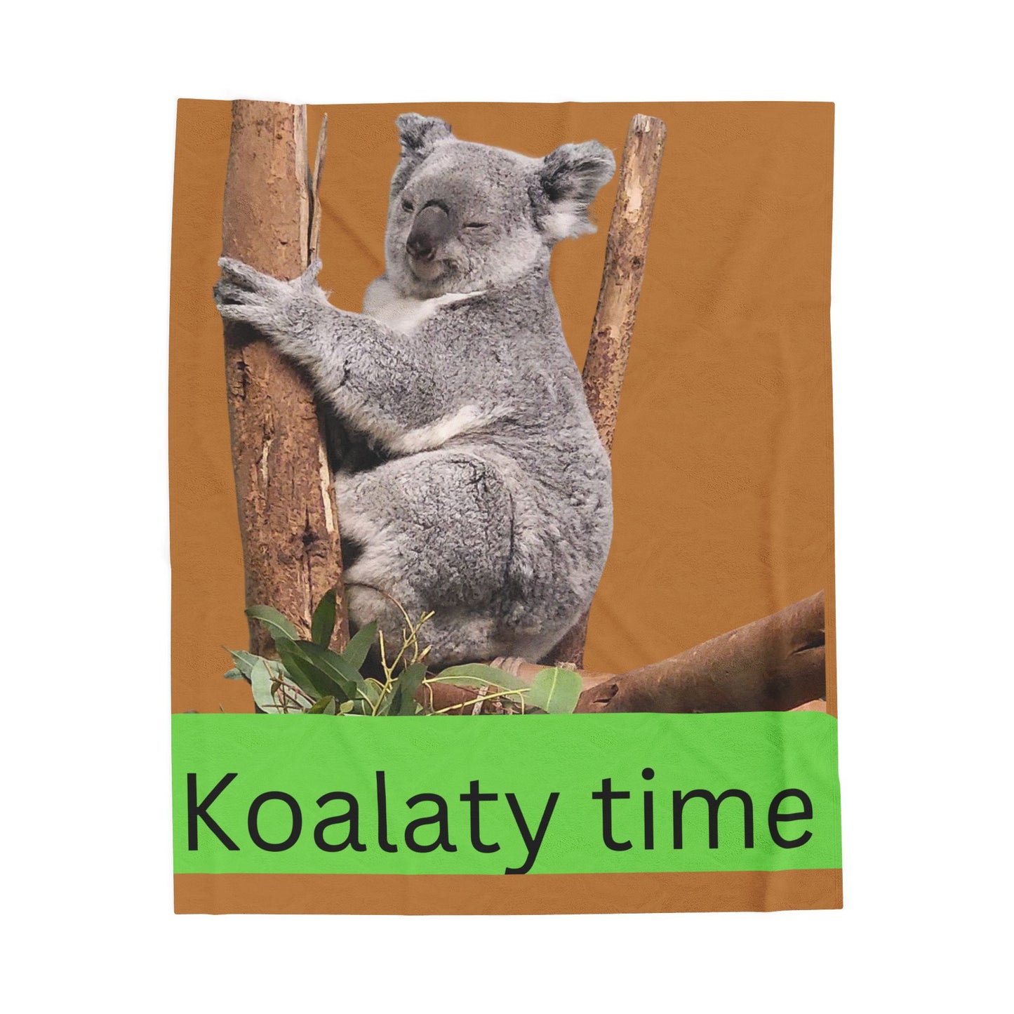 Koalaty Time Velveteen Plush Blanket, Cozy Throw for Kids, Cute Animal Decor, Fun Gift for Birthdays, Soft Snuggle Blanket