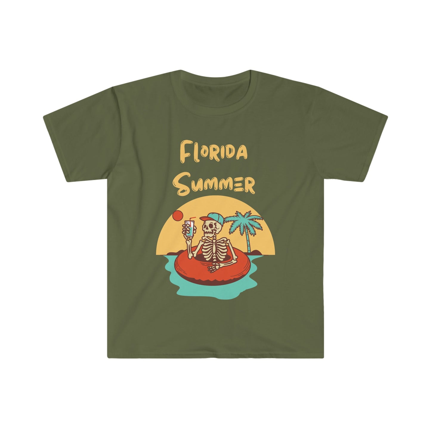 Florida Summer Skeleton t-shirt, Hot Florida Summer, Florida heat, dying in the florida heat,