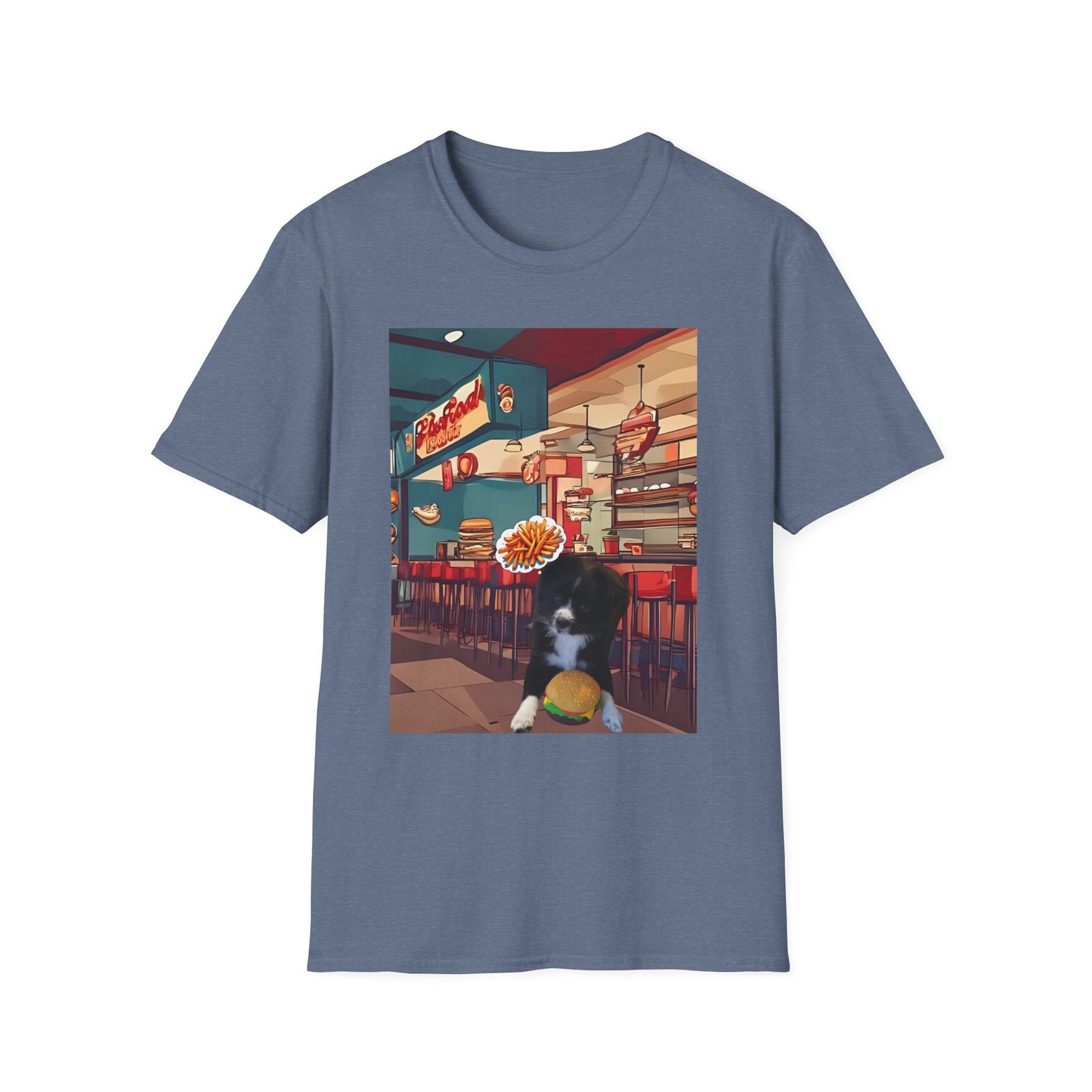 Whimsical Pet Café Unisex T-Shirt, Cute Animal Tee, Gift for Dog Lovers, Fun Casual Wear, Quirky Graphic Shirt, Pet-Themed Apparel