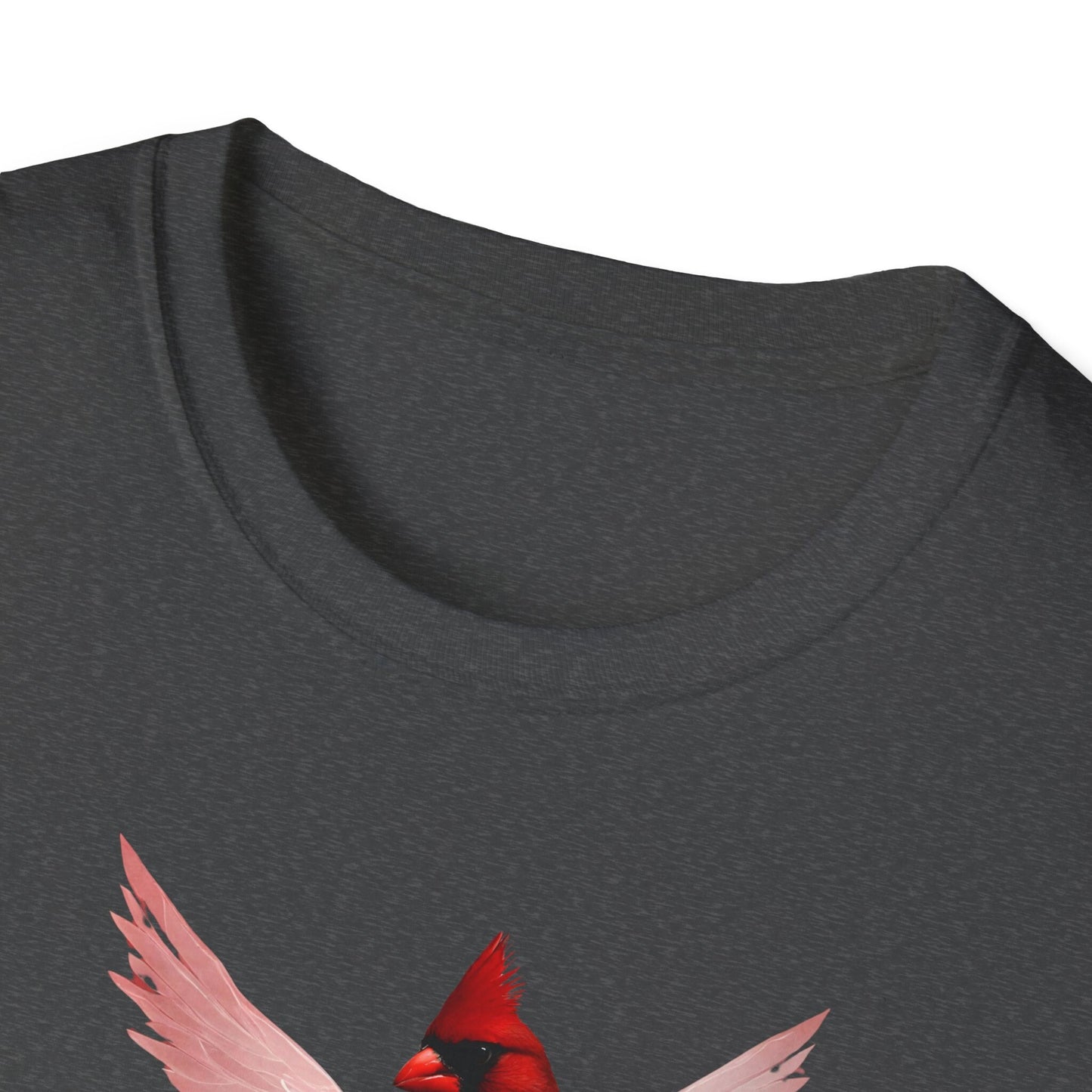 Angels are near, cardinals, Cardinal angels missing a loved one, Unisex Softstyle T-Shirt