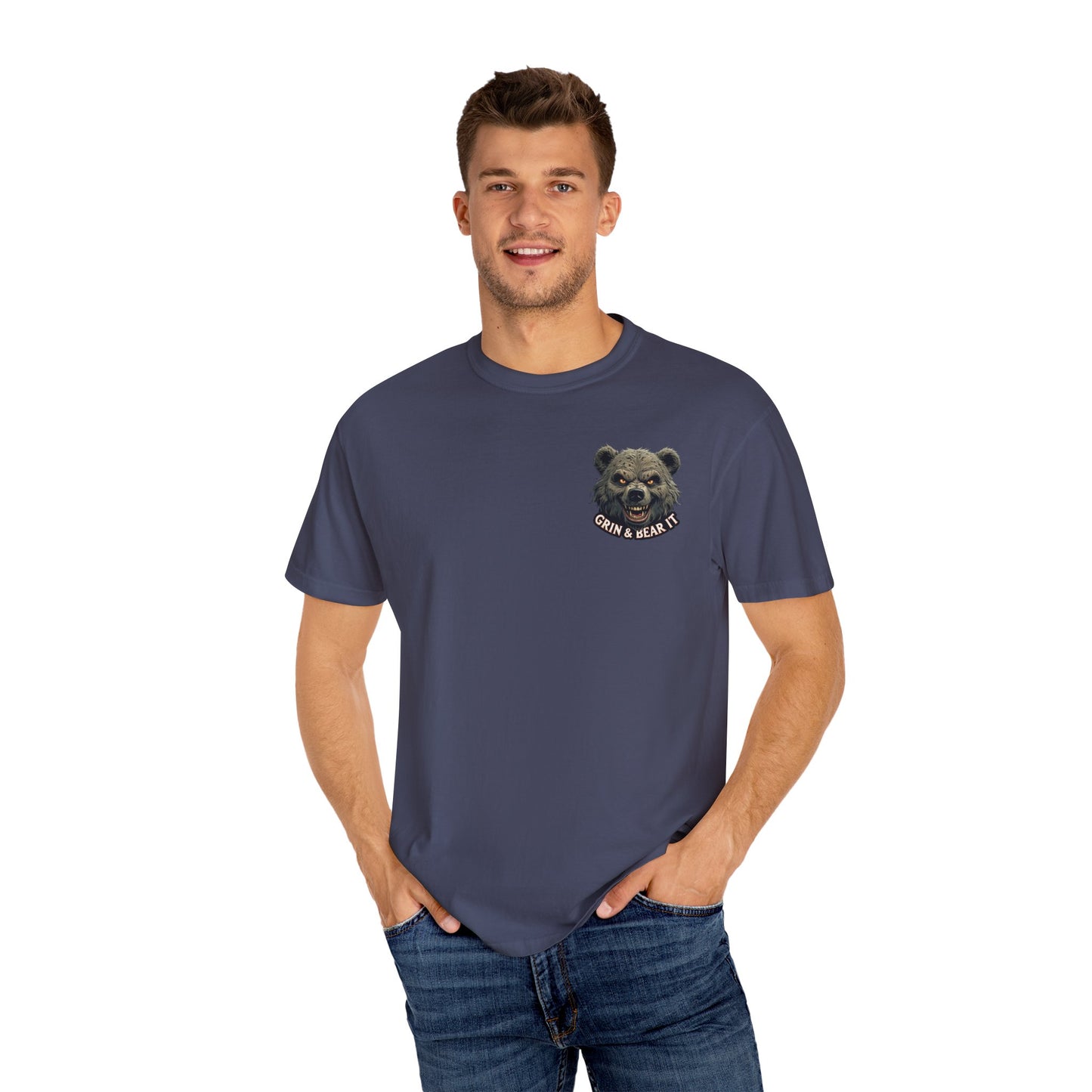 Satirical Stock Market Crash Unisex Tee, Funny Grin & Bear It Tshirt, Financial Crisis Shirt, Market Meltdown Top, Wall Street Humor Gift