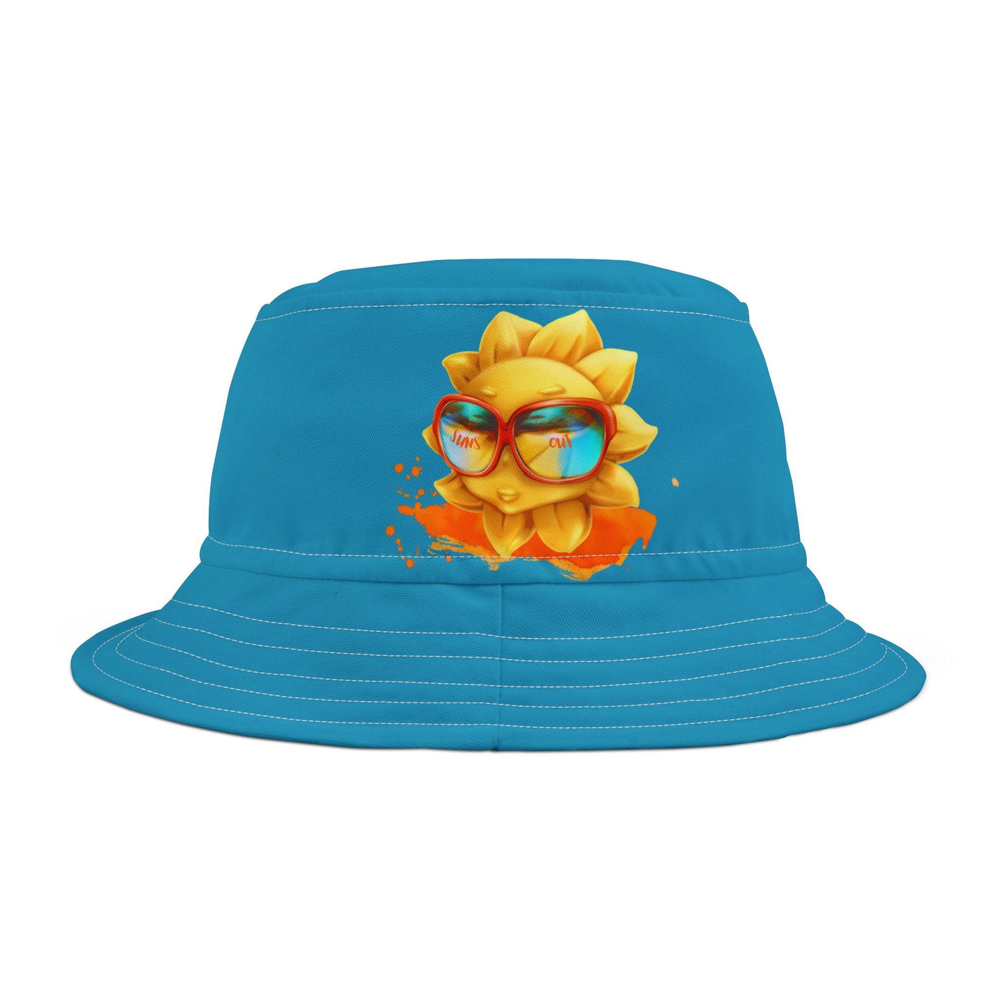 Bucket Hat, Smiling Sun Beach Sun Protection, Fun Vacation Hat, Stylish Unisex Cap, Suns Out Sunglasses Headwear, Summer Fashion Accessory