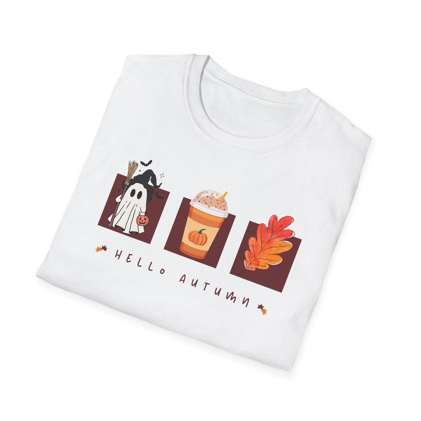 Fall Season Holdiay T-Shirt - Halloween Pumpkin Spice Leaf Design