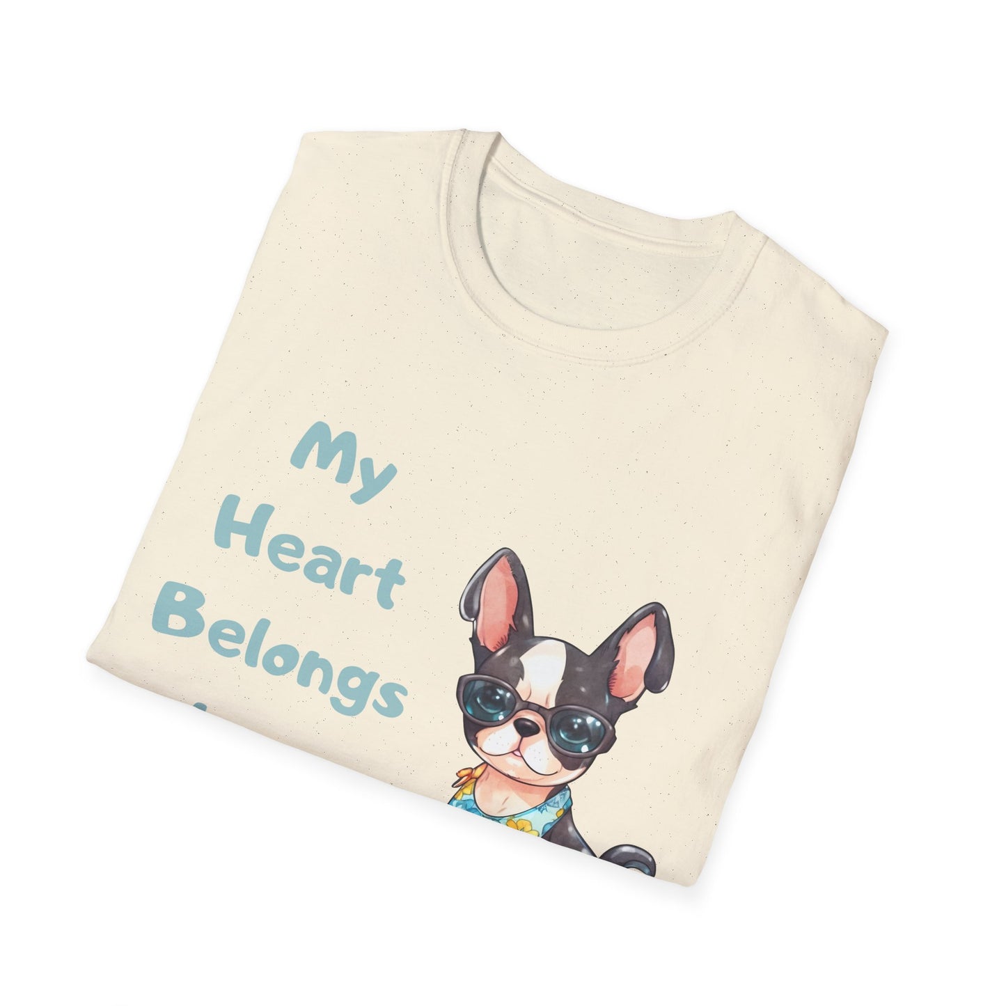 Boston Terrier Unisex T-Shirt - My Heart Belongs to a Boston Terrier