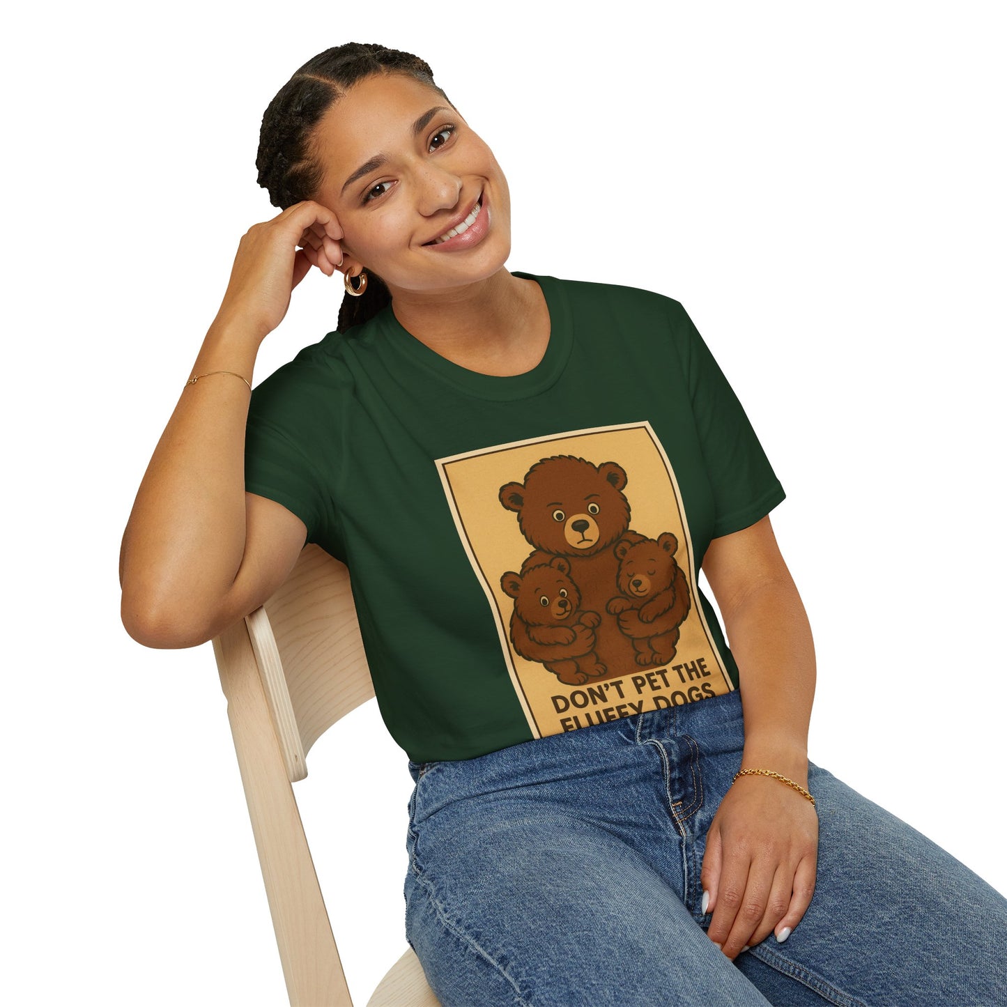 Funny Bear Unisex T-Shirt - Don't Pet the Fluff Dogs