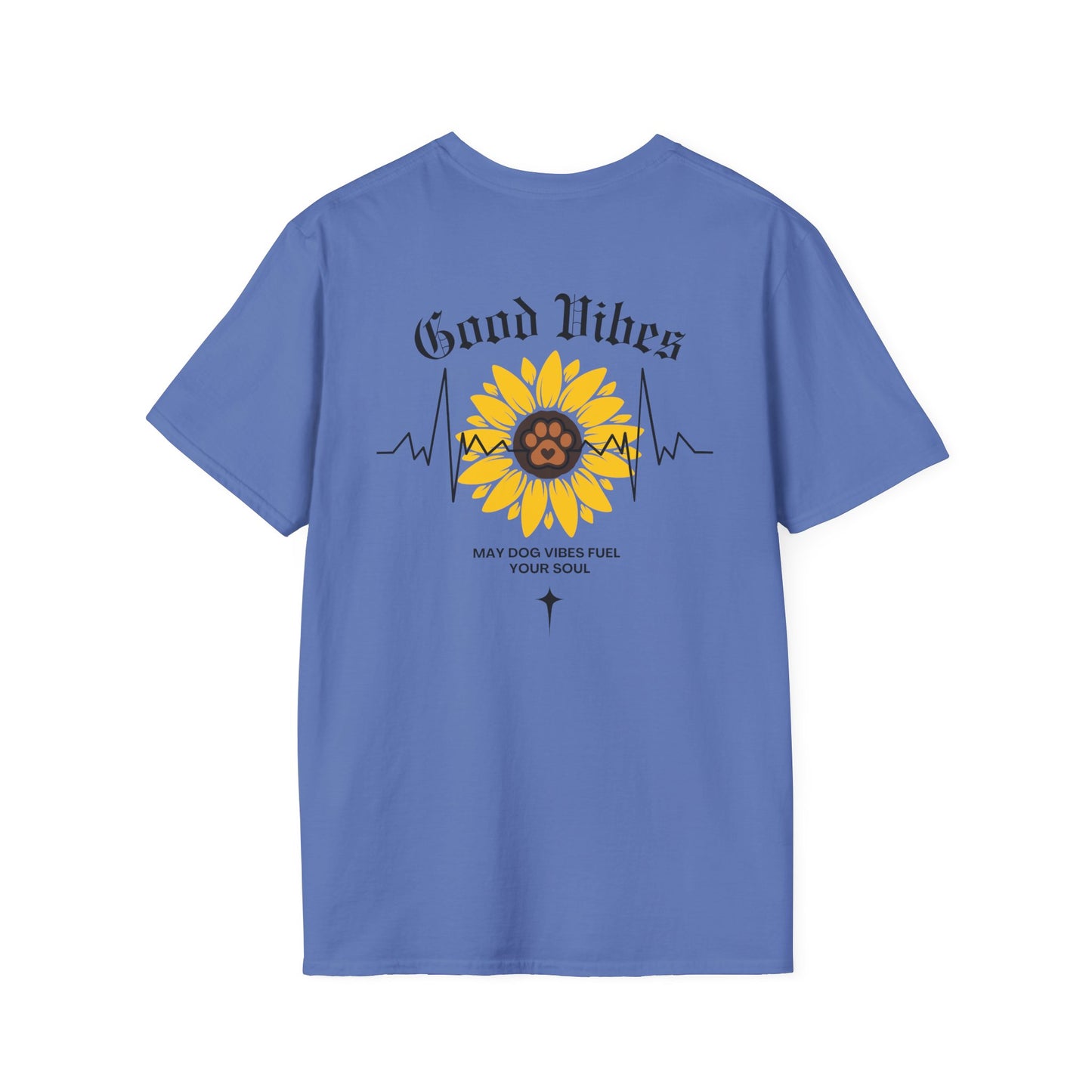 Sunflower Paw Print Good Vibes Unisex T-Shirt