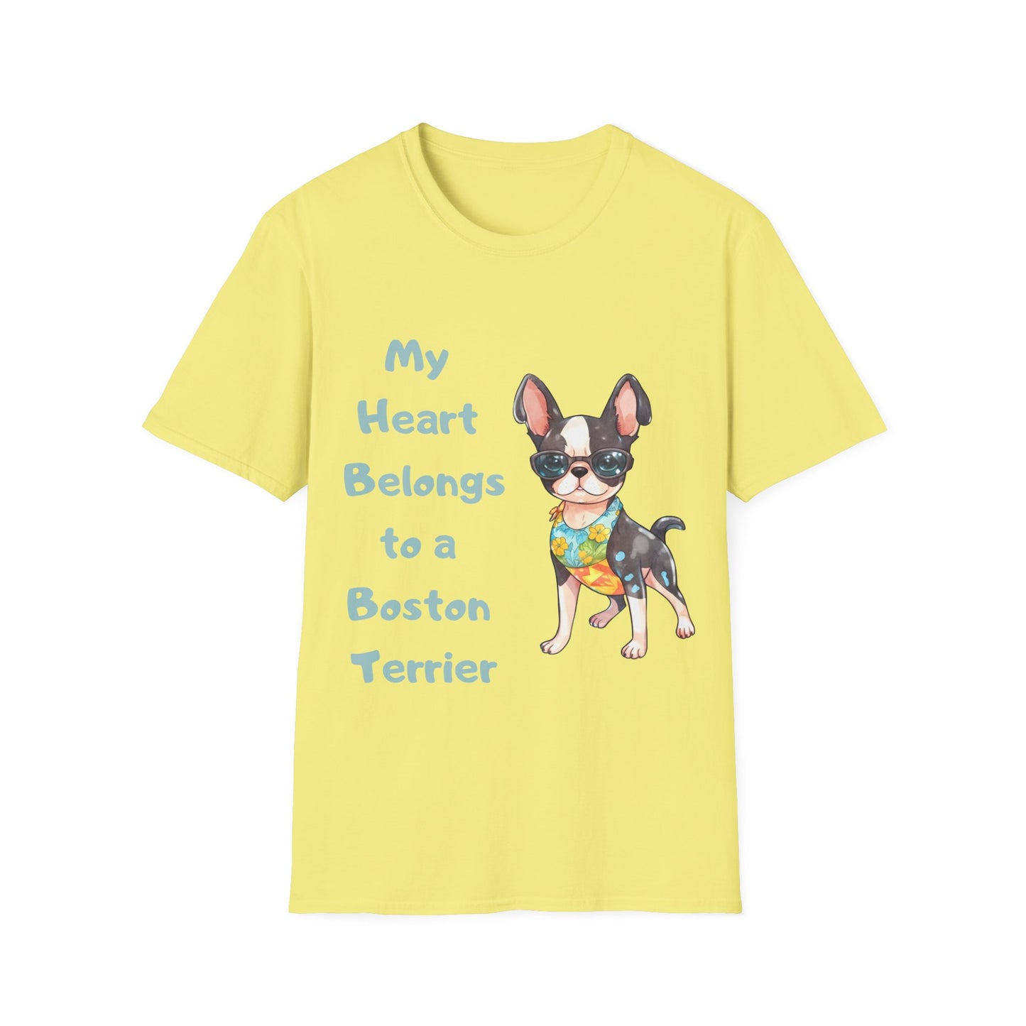 Boston Terrier Unisex T-Shirt - My Heart Belongs to a Boston Terrier