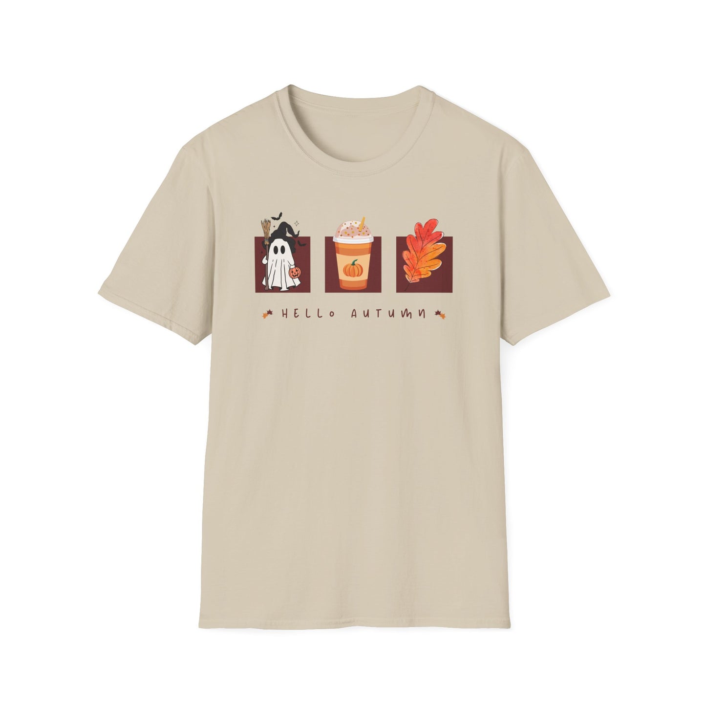 Fall Season Holdiay T-Shirt - Halloween Pumpkin Spice Leaf Design