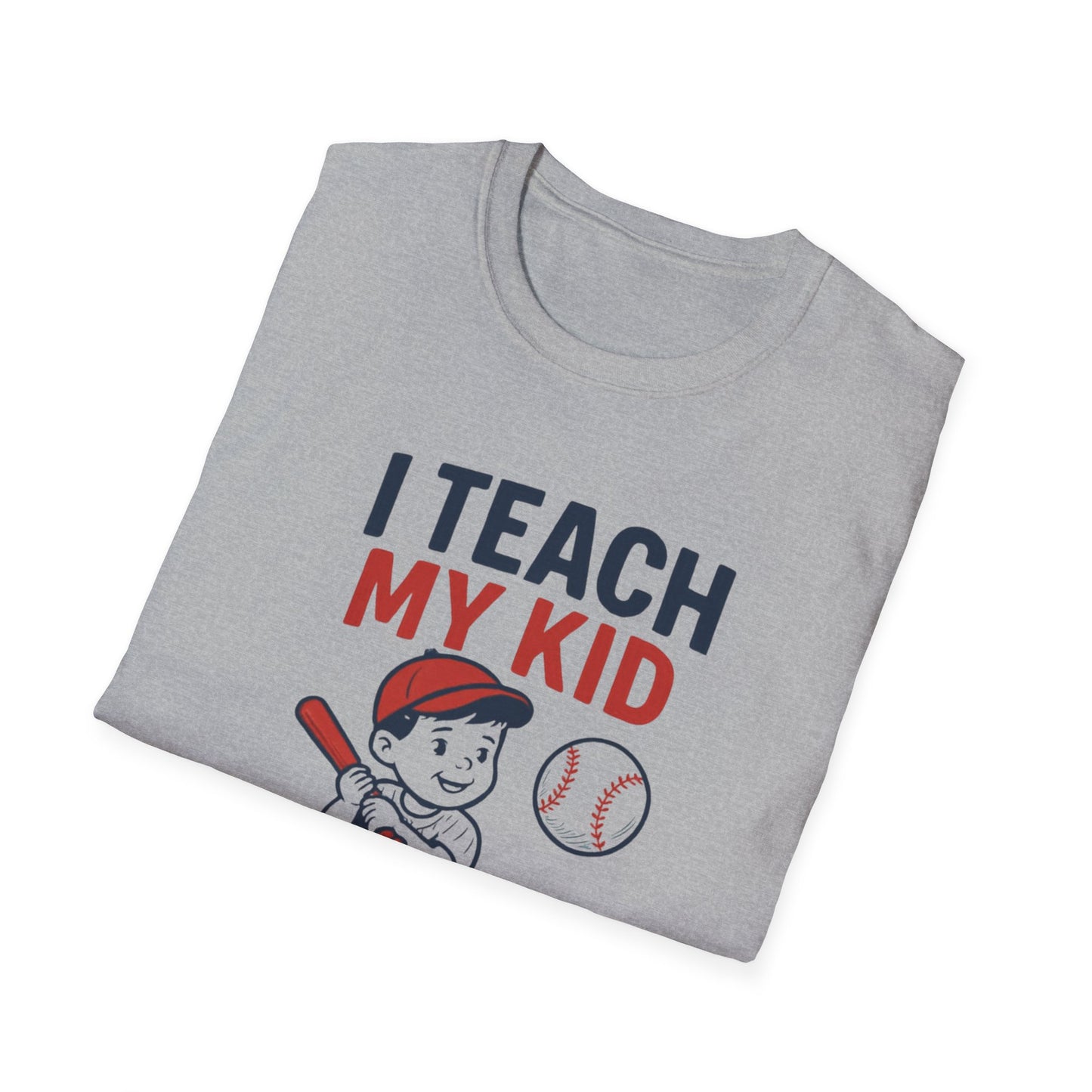 Funny Parent T-Shirt, I Teach My Kid to Hit and Steal Tee, Baseball Fan Gift, Unisex Softstyle Shirt, Sports Humor Apparel, Father's [...]
