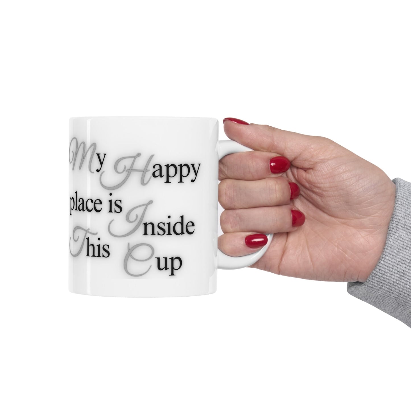 happy place mug, coffee is my happy place, coffee lover gift, cat and coffee lover gift