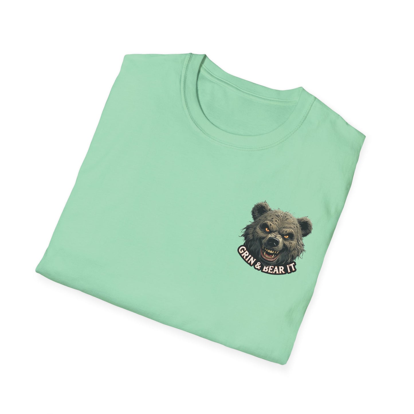 Climate Change Awareness Unisex Softstyle T-Shirt - Grin and Bear it Shirt, Environmental Activist Tee, Save the Planet Top, Nature Lover