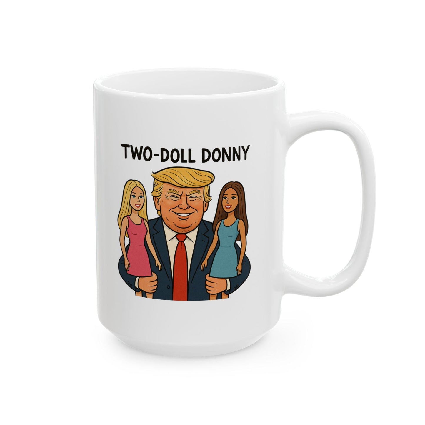 Political Parody Ceramic Mug, Trump Dolls Tariffs Funny Coffee Cup, Gift for Political Satire Enthusiasts, 11oz or 15oz Tea Mug, Gag
