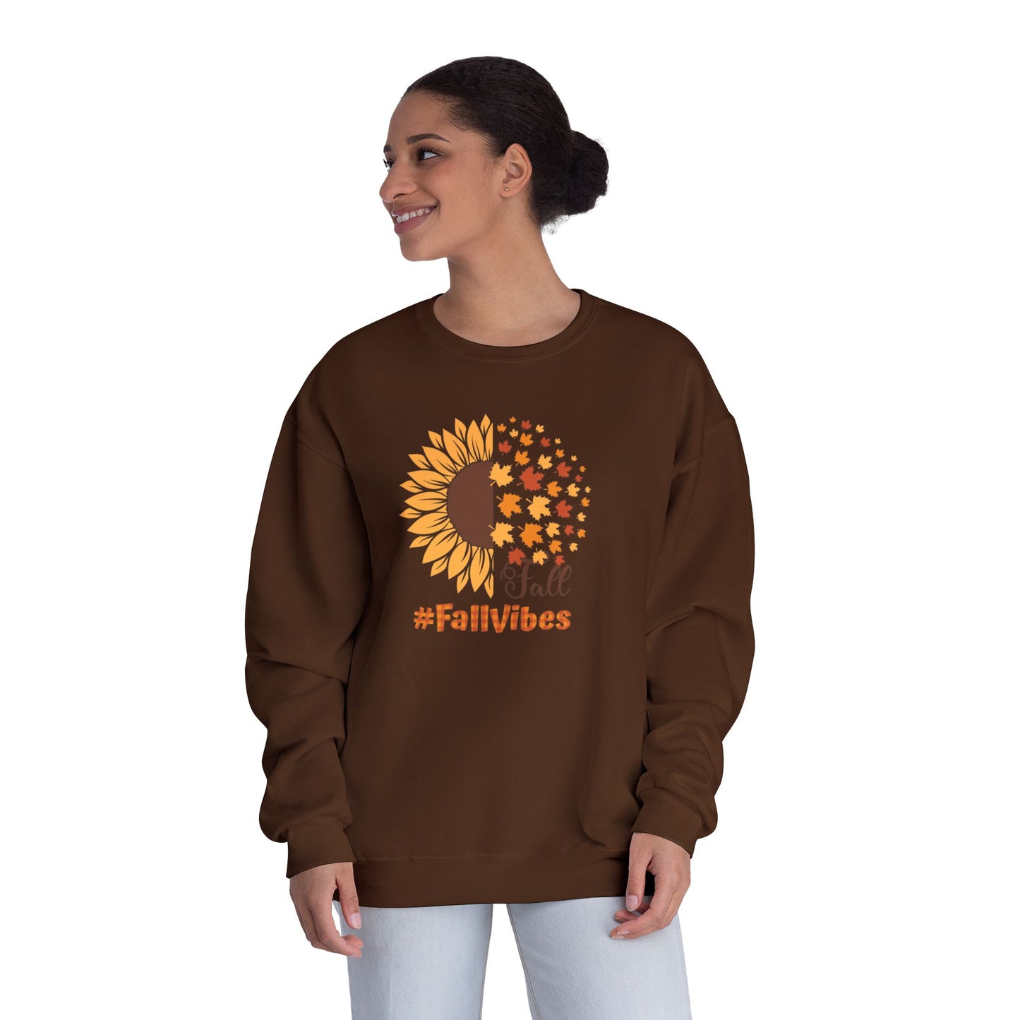 Favorite season fall, Fall Vibes, Fall Season Sweatshirt, Sunflower,  leaves, Fall sweatshirt, girlfriend gift, Unisex Crewneck Sweatshirt