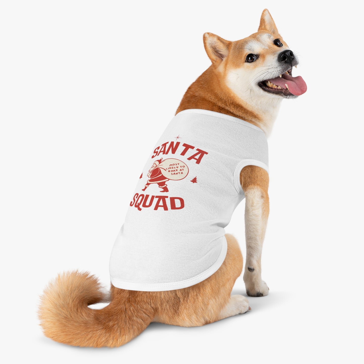 Pet Tank Top - 'Most Likely to Bark at Santa' Retro Santa Squad shirt