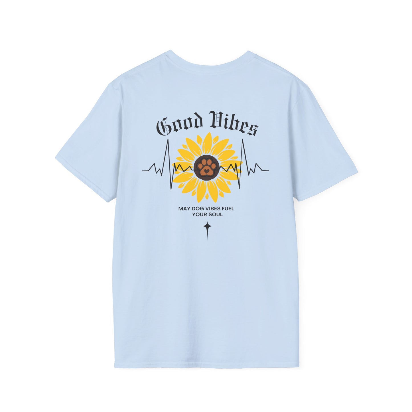 Sunflower Paw Print Good Vibes Unisex T-Shirt