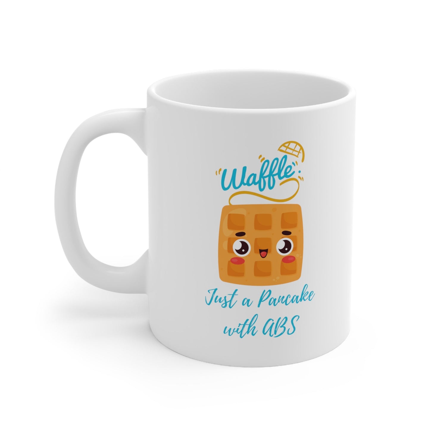Waffle lover coffee cup, waffles are pancakes with abs, Love waffles, breakfast mug, funny coffee cup, gift for him her, cute waffle