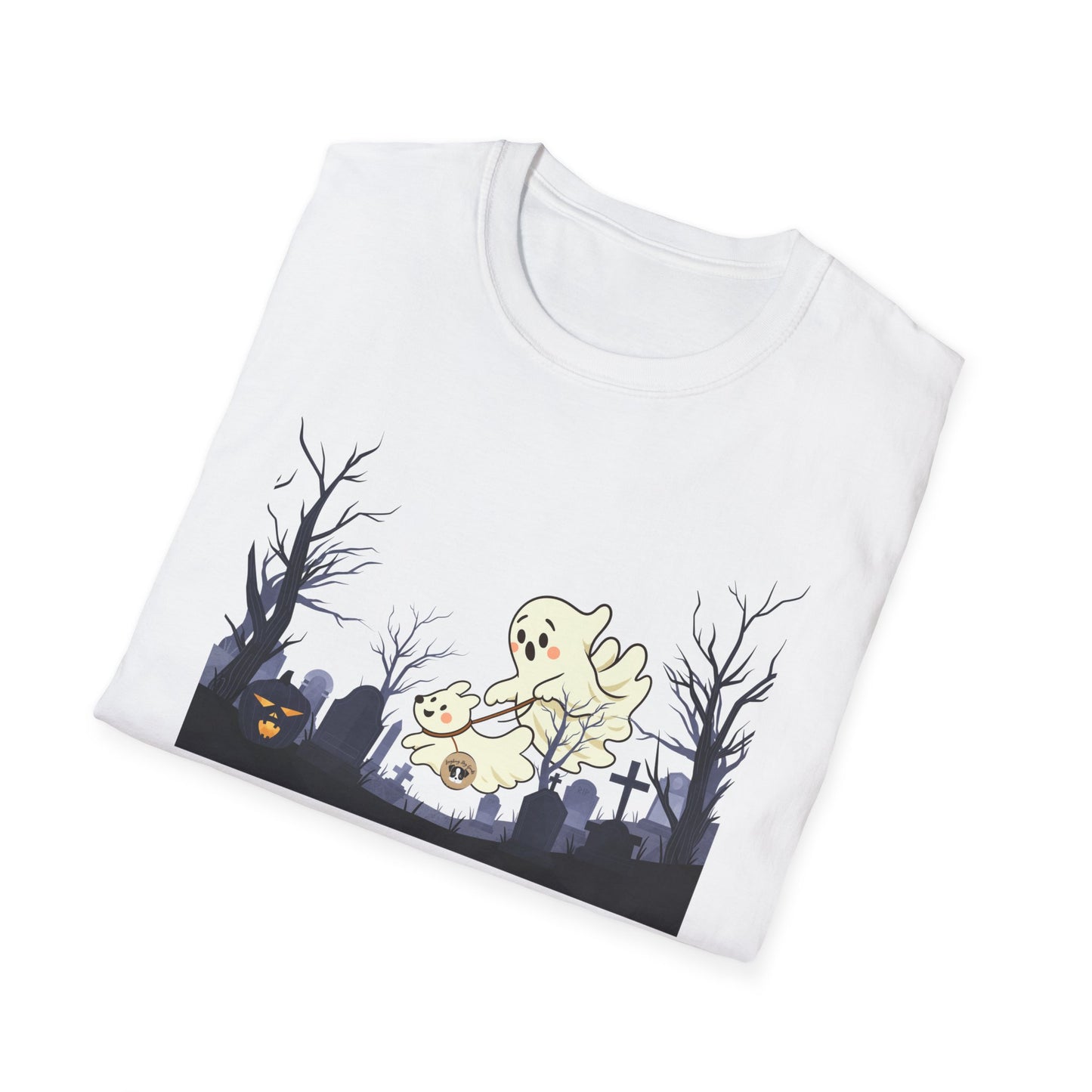 Halloween Cemetery Dog Walking Unisex T-Shirt