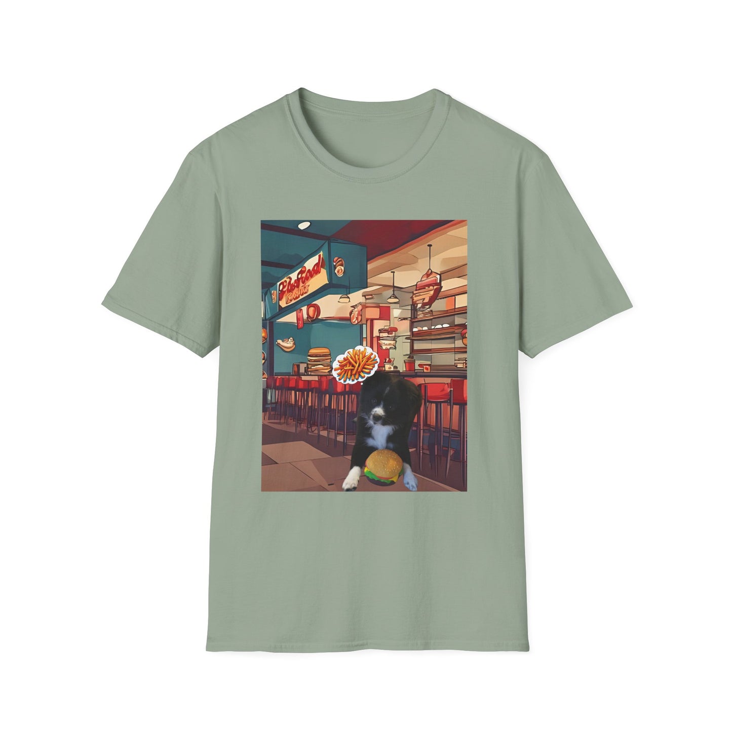 Whimsical Pet Café Unisex T-Shirt, Cute Animal Tee, Gift for Dog Lovers, Fun Casual Wear, Quirky Graphic Shirt, Pet-Themed Apparel