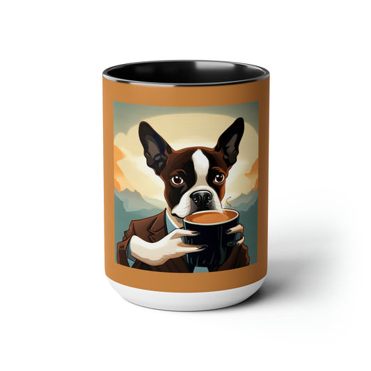 Boston Terrier Coffee Mug Dog Lover,  Boston Terrier Coffee Cup, Boston Terrier Drinking Coffee, Boston terrier lover gift