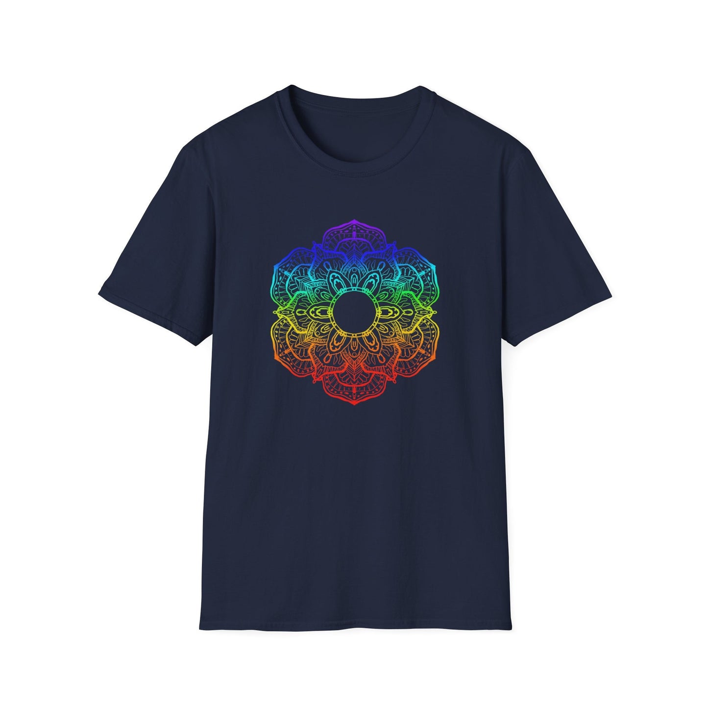 Heart Chakra, heart chakra rainbow tee, symbol of change, symbol of transformation, Unisex Softstyle T-Shirt