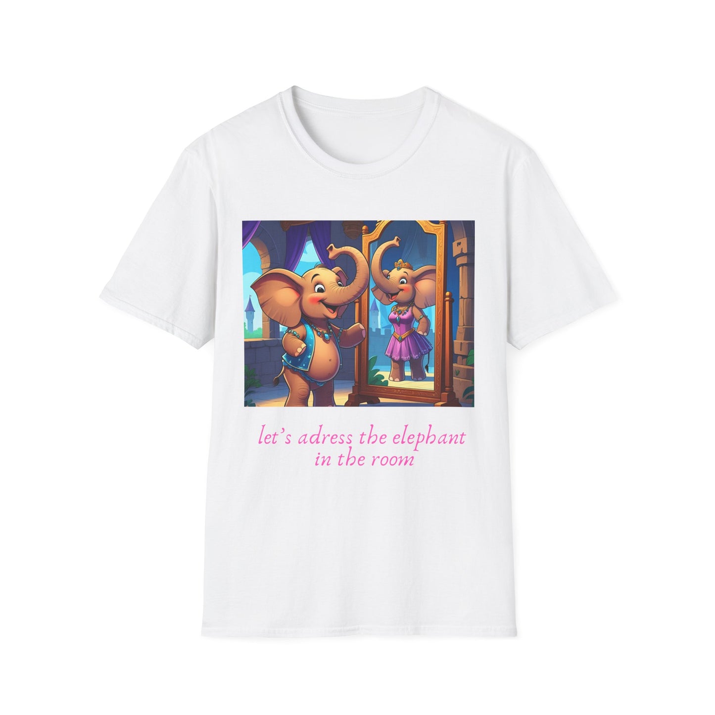 Elephant in the Room T-Shirt - Fun Unisex Softstyle Tee, Inspirational Shirt, Cute Animal Top, Unique Gift for All Ages