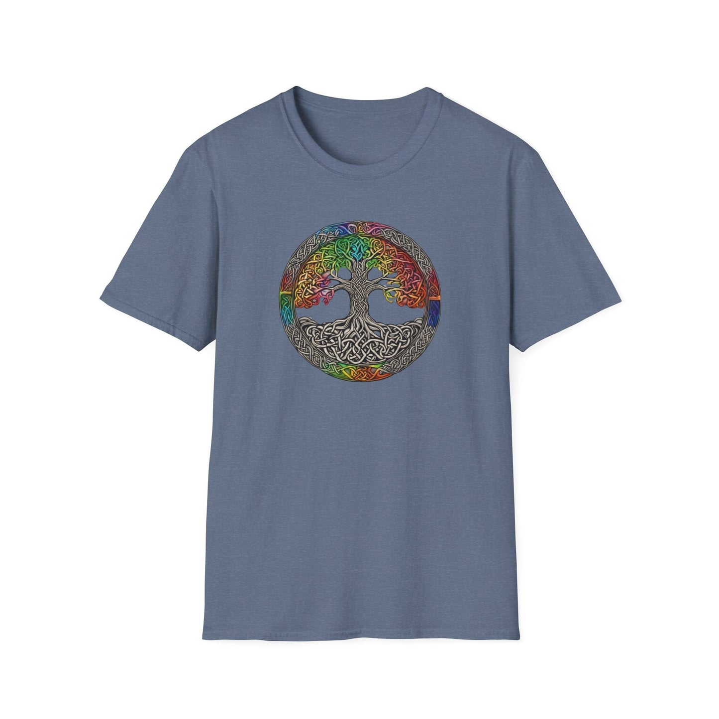 Celtic Tree of Life, Rainbow infused tree of life, Self Love symbol, Gift for her, Gift for him, Unisex Softstyle T-Shirt