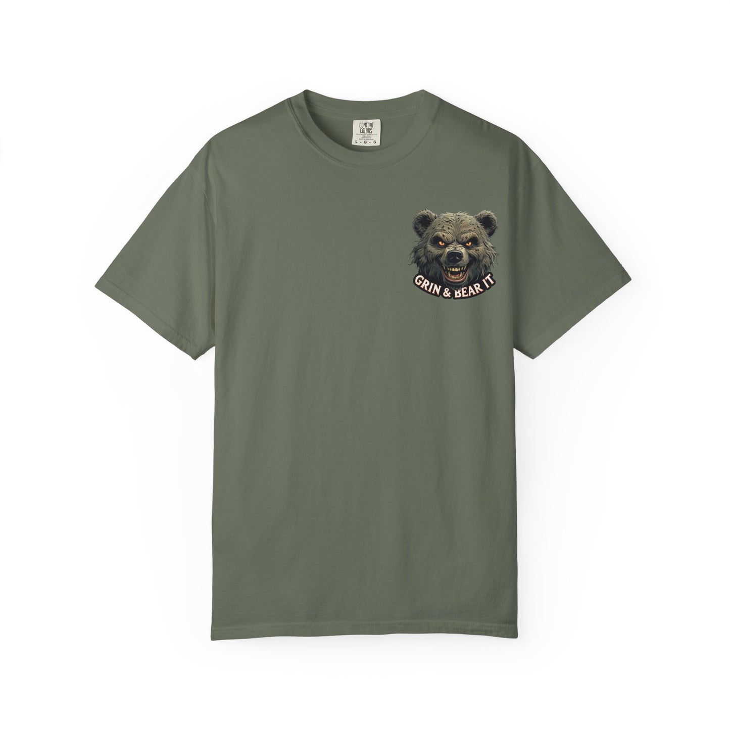 Climate Change Satirical Grin and Bear It T-shirt, Toxic Grinning Bear Tee, Environmental Disaster Shirt, Activist Conservation Apparel