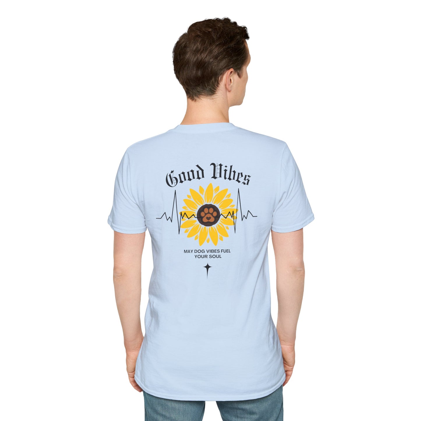 Sunflower Paw Print Good Vibes Unisex T-Shirt
