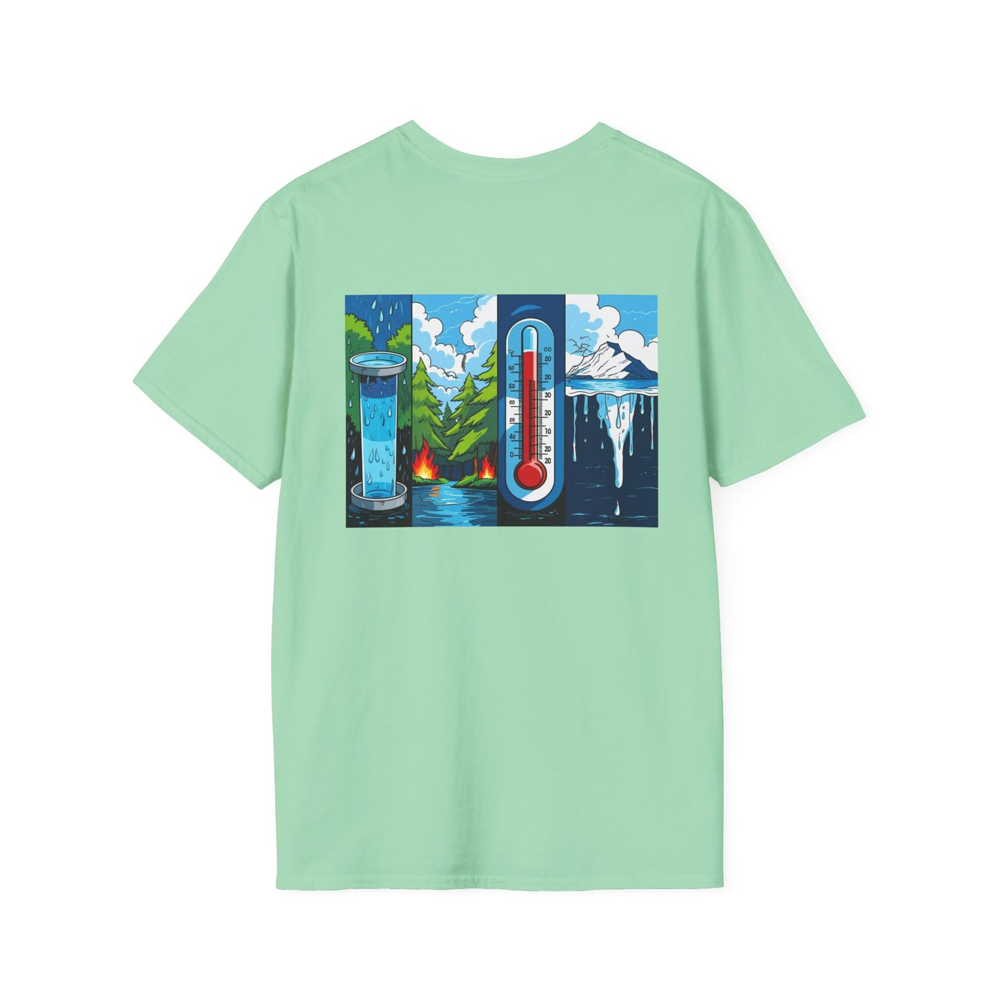 Climate Change Awareness Unisex Softstyle T-Shirt - Grin and Bear it Shirt, Environmental Activist Tee, Save the Planet Top, Nature Lover