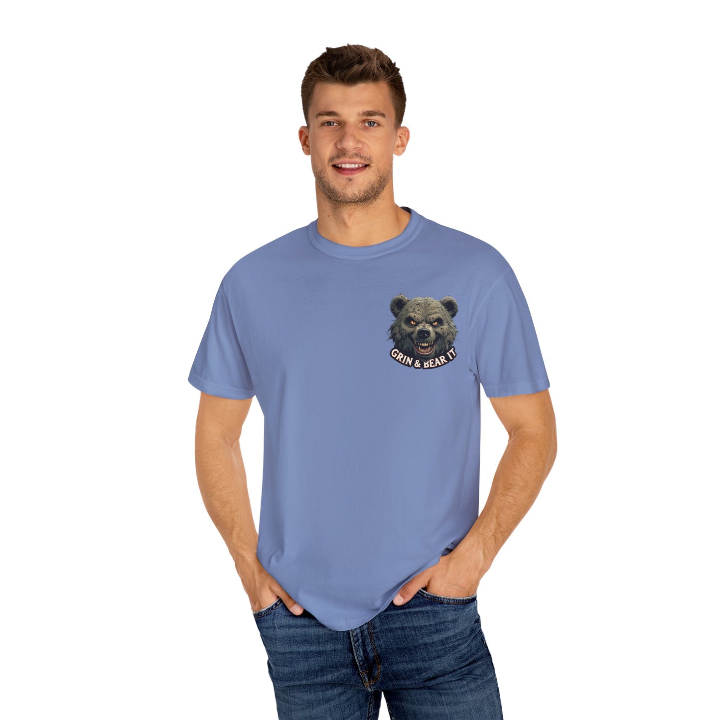 Climate Change Satirical Grin and Bear It T-shirt, Toxic Grinning Bear Tee, Environmental Disaster Shirt, Activist Conservation Apparel