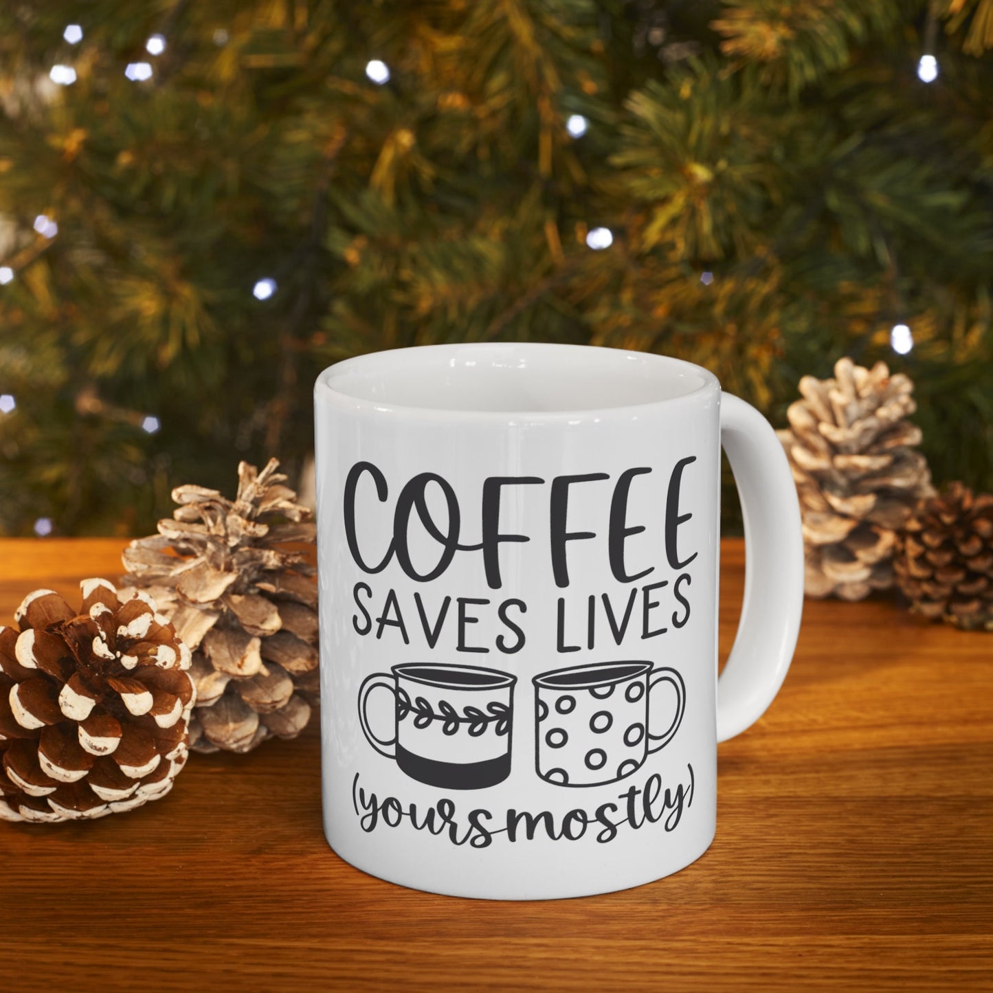 Caffeine Junkie Mug, Coffee saves lives mug, funny coffee mug, gift for him her, coffee lover mug, birthday gift