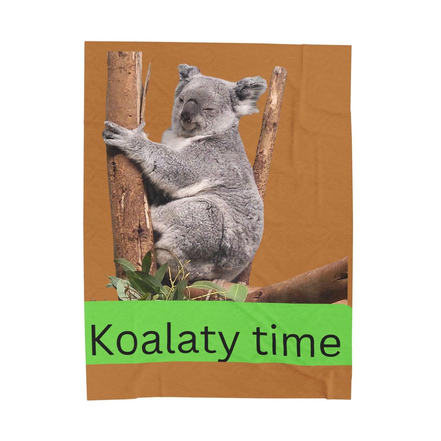 Koalaty Time Velveteen Plush Blanket, Cozy Throw for Kids, Cute Animal Decor, Fun Gift for Birthdays, Soft Snuggle Blanket
