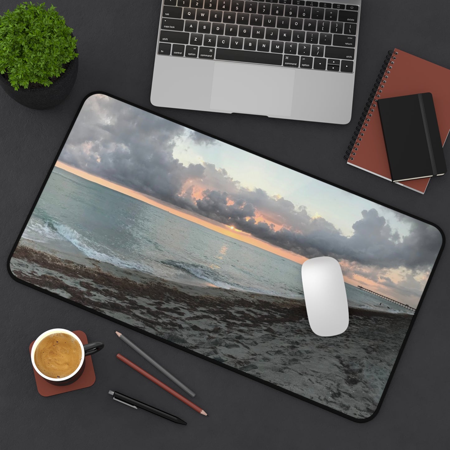 Coastal Sunset Desk Mat - Beach Vibes for Home Office, Coastal Decor, Gift for Ocean Lovers, Work Station Accessories