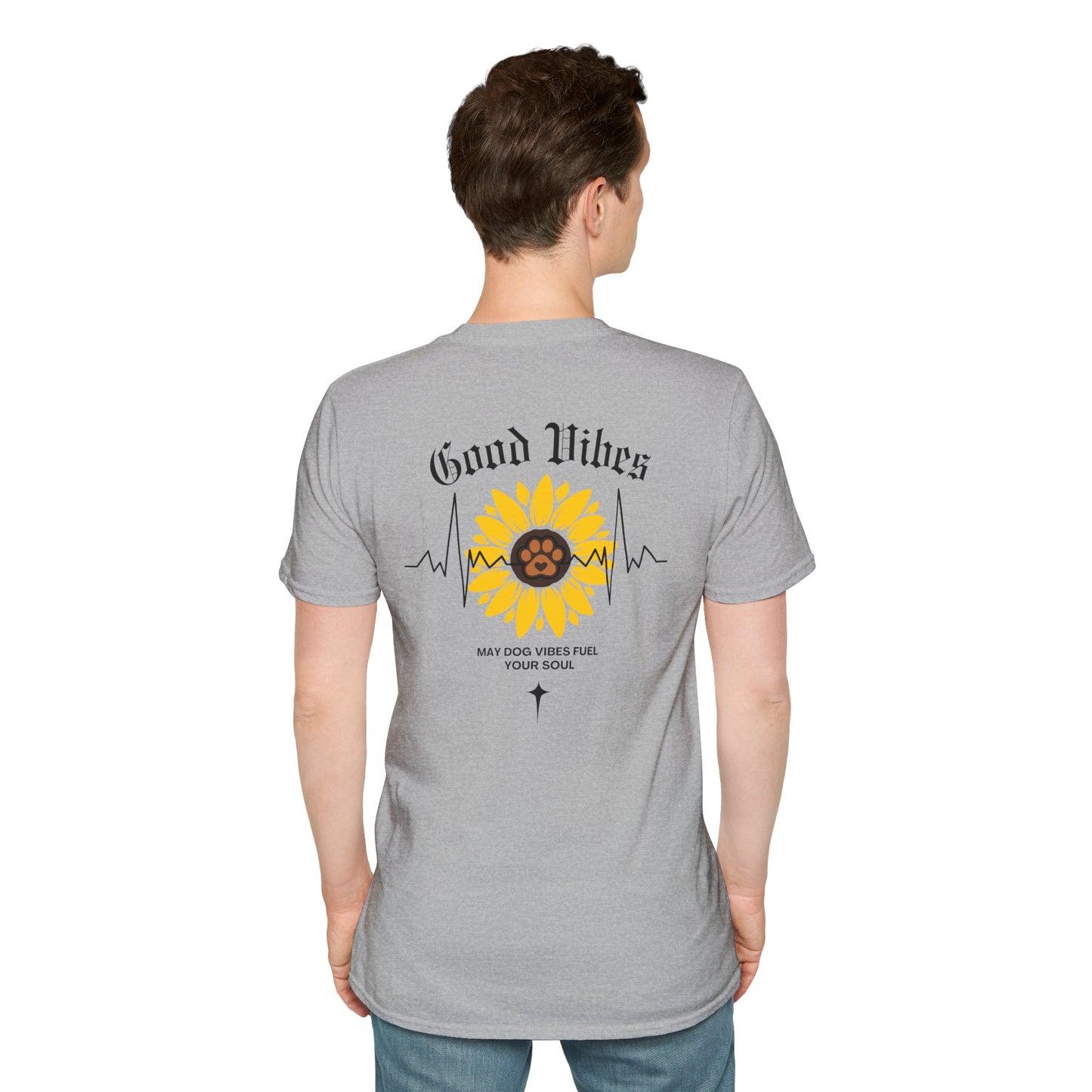 Sunflower Paw Print Good Vibes Unisex T-Shirt