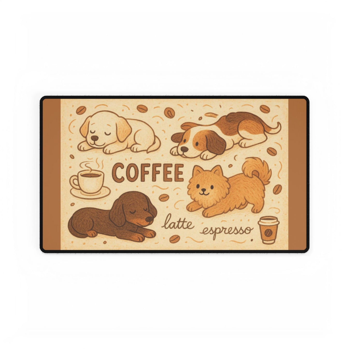 Desk Mat - Cozy Coffee Pup Reminder