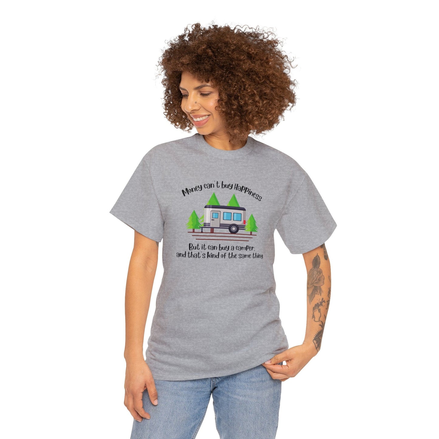 Happy Camper tee, money can't buy happiness but it can buy a camper,  camper life, gift for campers, #camping life