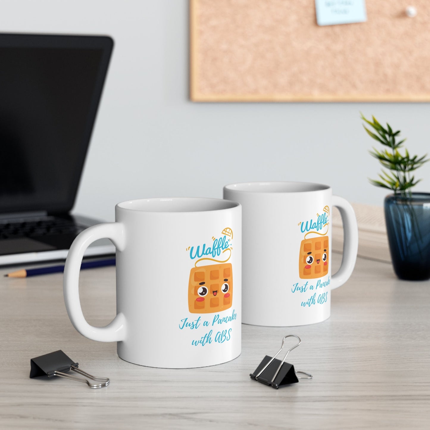 Waffle lover coffee cup, waffles are pancakes with abs, Love waffles, breakfast mug, funny coffee cup, gift for him her, cute waffle