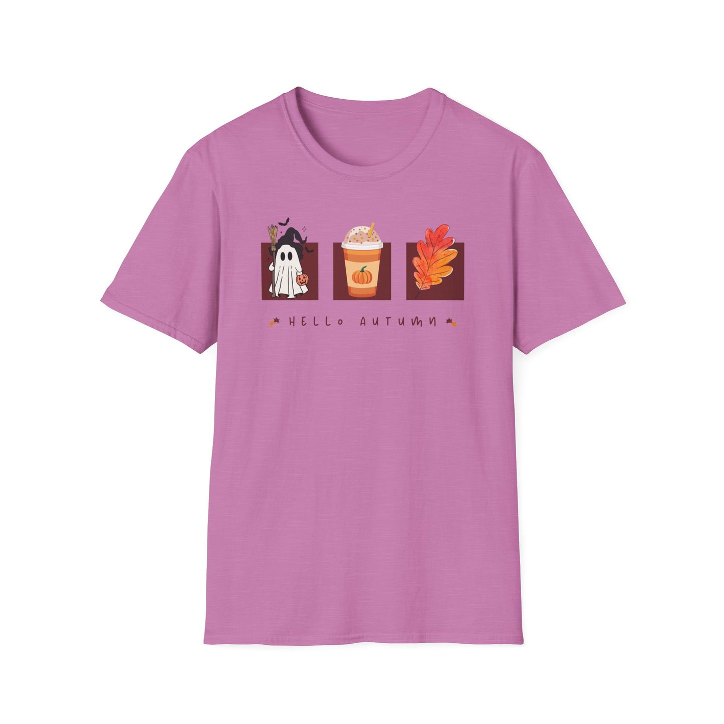 Fall Season Holdiay T-Shirt - Halloween Pumpkin Spice Leaf Design