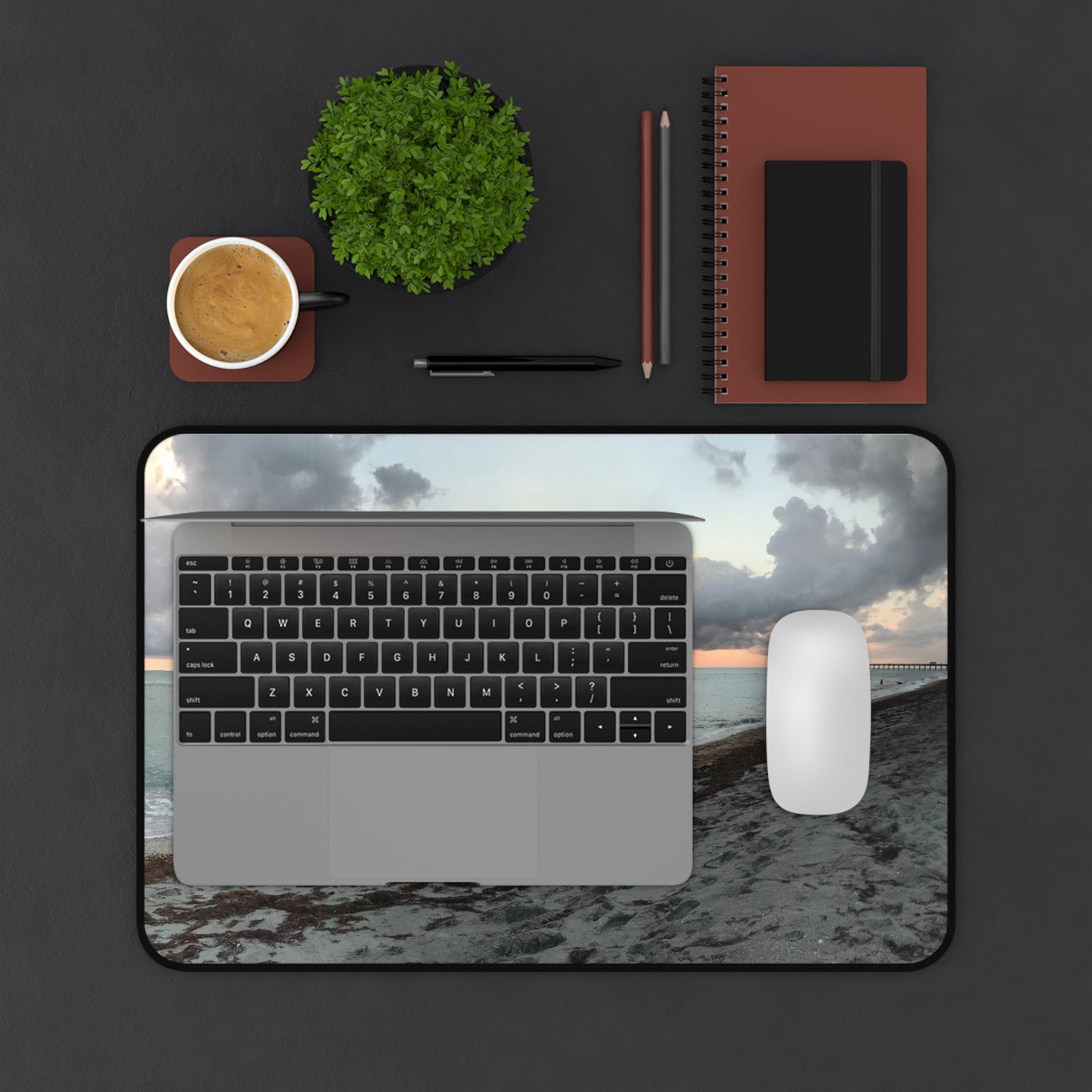 Coastal Sunset Desk Mat - Beach Vibes for Home Office, Coastal Decor, Gift for Ocean Lovers, Work Station Accessories