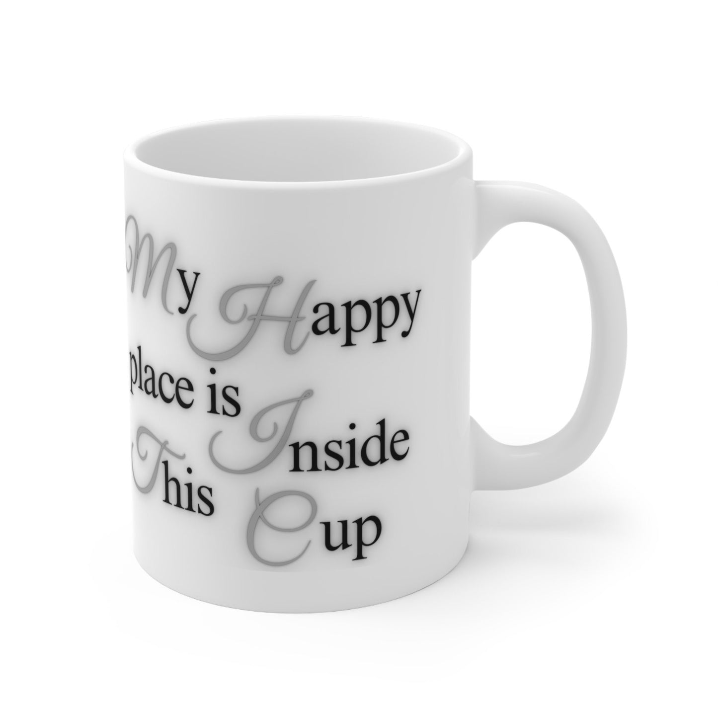 happy place mug, coffee is my happy place, coffee lover gift, cat and coffee lover gift