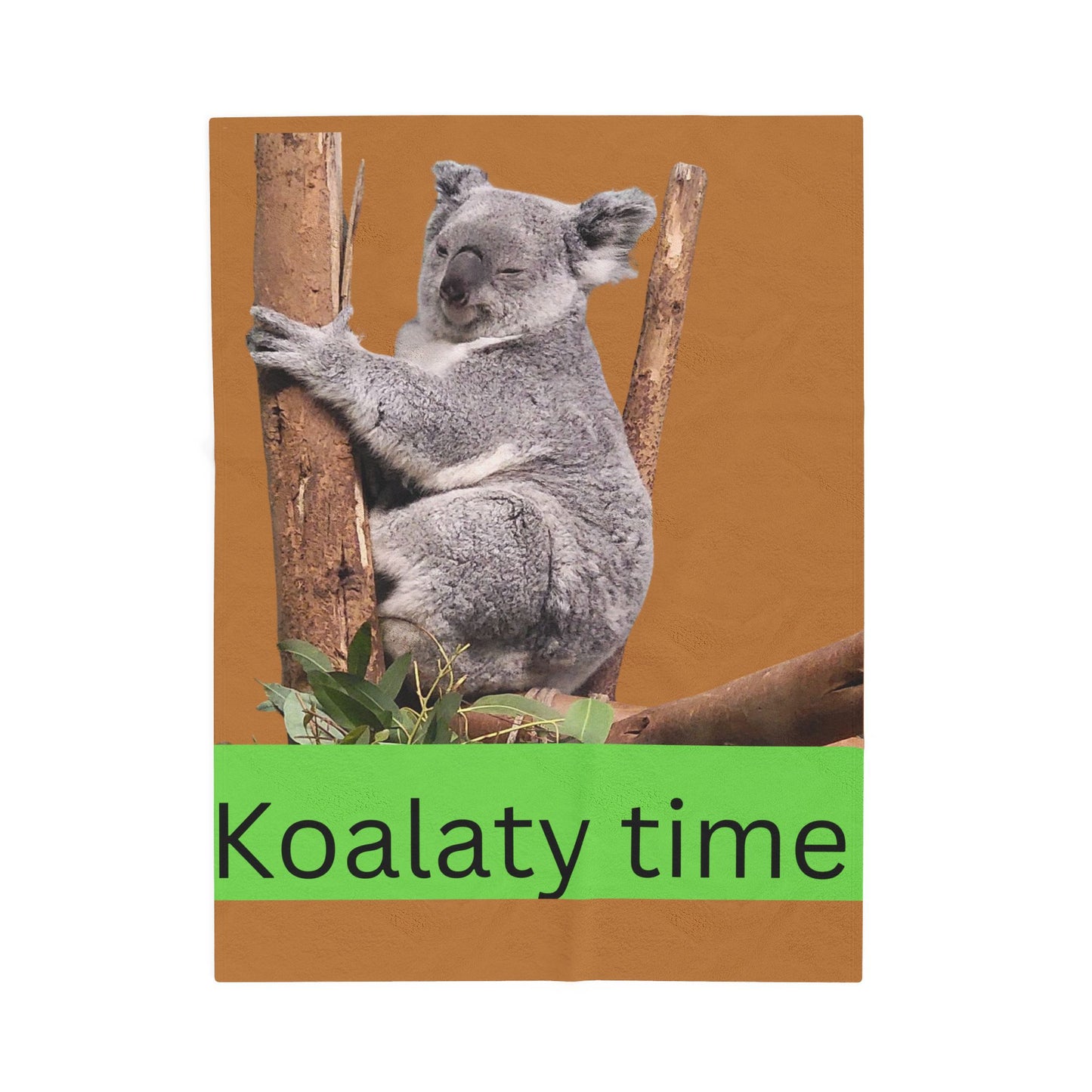 Koalaty Time Velveteen Plush Blanket, Cozy Throw for Kids, Cute Animal Decor, Fun Gift for Birthdays, Soft Snuggle Blanket