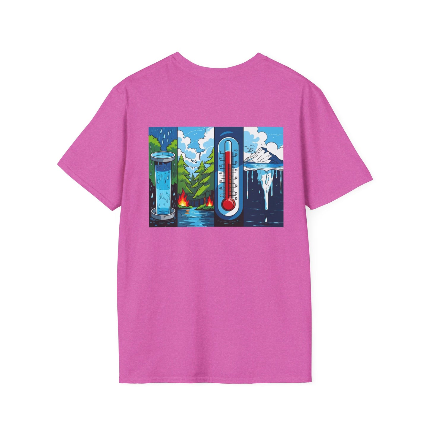 Climate Change Awareness Unisex Softstyle T-Shirt - Grin and Bear it Shirt, Environmental Activist Tee, Save the Planet Top, Nature Lover