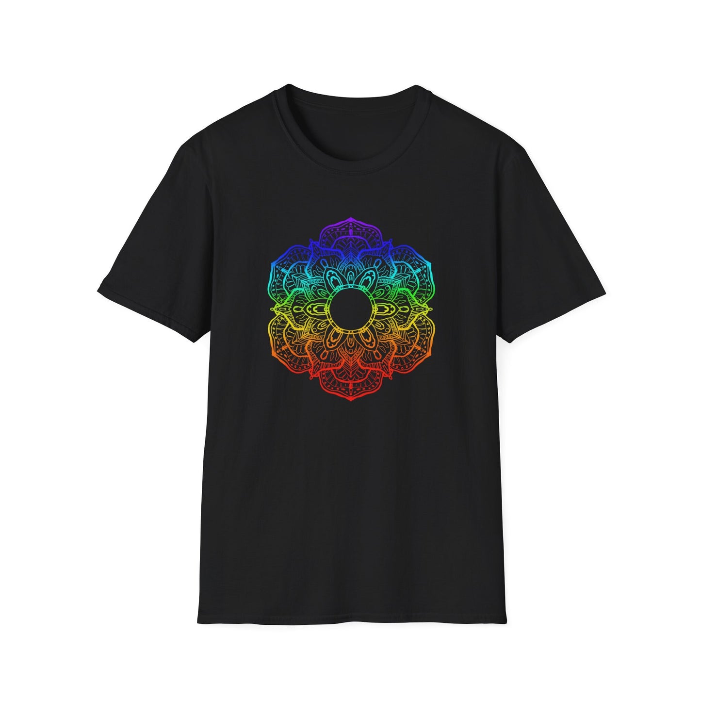Heart Chakra, heart chakra rainbow tee, symbol of change, symbol of transformation, Unisex Softstyle T-Shirt